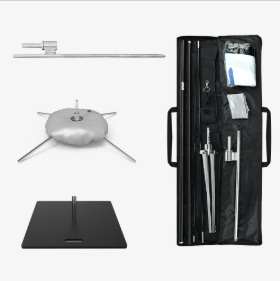 Flag poles, ground spike, cross bases, weighted base and carrying case