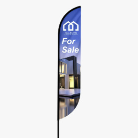 Real product photo of feather convex flag