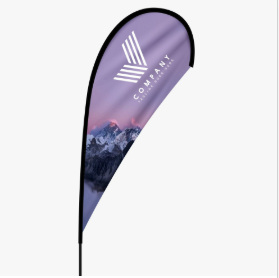 Real product photo of teardrop flag